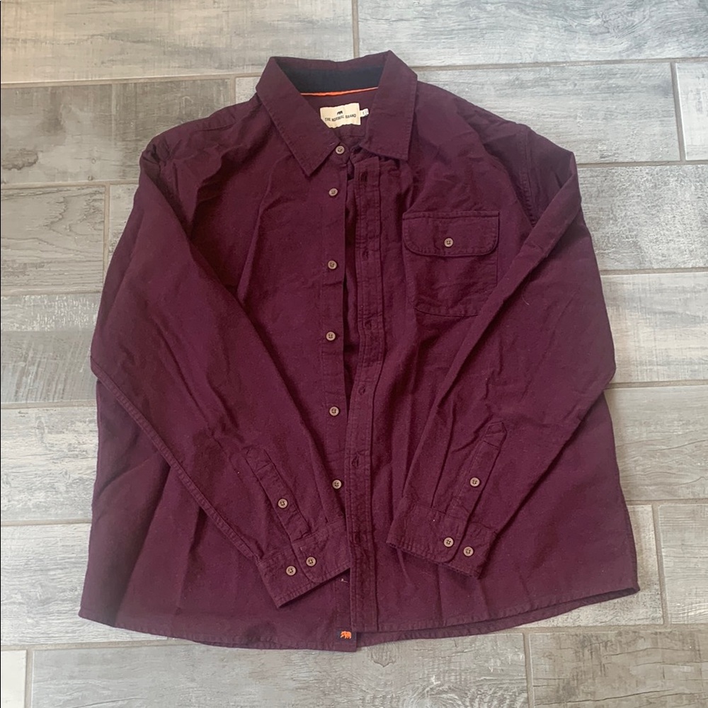 The Normal Brand Maroon Button-Up Shirt